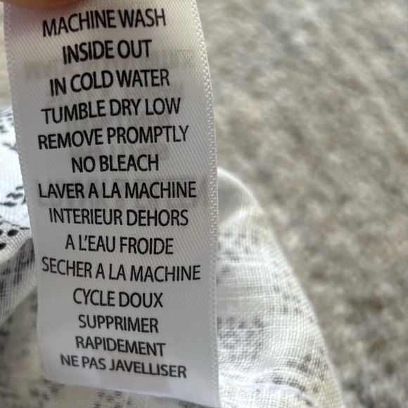 FRANK & EILEEN FINBAR GEOMETRIC PRINT BUTTON DOWN TOP MODERN EFFORTLESS LINEN XL - Picture 5 of 8